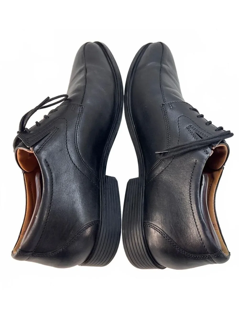 Clarks Whiddon Pace Black Leather Oxfords Wide Office Preppy Minimal Mens 12